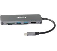 D-Link DUB-2327 6-in-1 USB-C Hub with Power Delivery (PD 60W), 4K HDMI, 2 USB 3.