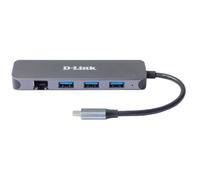 D-Link - DUB-2334 base para portátil y replicador de puertos Alámbrico USB Tipo C Gris