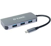 D-Link DUB-2335, Hub USB-C 6 en 1, 3 Puertos USB 3.0, HDMI 4K, 1 Puerto USB-C Hembra con Carga 100W, Puerto LAN Gigabit, Compatible PC, MacBook Pro, MacBook Air, iPad Pro, Chromebook, Surface Pro