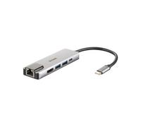Hub USB/Concentrador - D-Link DUB-M520, Hub USB-C 5 en 1 con HDMI/Ethernet y suministro eléctrico, Plata
