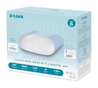D Link M60 AX6000 WiFi 6 Mesh Router - Diseño listo para decoración esculpida - WAN de 2,5 Gbps + LAN de 4 Gbps, juegos, transmisión/Internet, cobertura inalámbrica de 360° optimizada de largo alcance