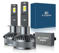 D-Lumina Bombillas LED H1 para faros delanteros, 12 V/24 V universales, 400 % superbrillantes 26000 lm, kit de conversión de haz alto/bajo, 2 piezas, temperatura de color de 6000 K