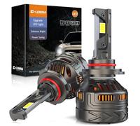 D-Lumina Bombillas LED HB3/HB4/H10,180W 40000LM 6500K Blanco Frío 800% Brillo Super Brillante Ajustable a 360 Grados 9005/9006/H10 LED Canbus Anti Error Kit de Conversión IP68 Impermeable