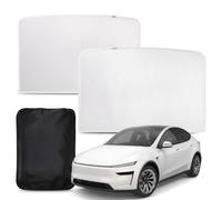 D-Lumina Parasol de Techo para Tesla Model Y (2021-2024) | Parasol para Techo de Cristal con Protección UV, Parasol Plegable para Tesla Model Y (2 piezas/Beige)