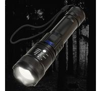D M E Linterna Led Recargable por USB - Linternas Led Alta Potencia Super Brillante con 5 Modos - 5000L Flashlight de Mano Enfoque Ajustable - Impermeable Portátil y Táctica para Aventuras.