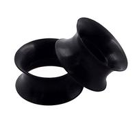 D&M - Par de túneles Huecos de Silicona para Orejas, 2 Pares, Color Negro, 8 g - 1 Pulgada