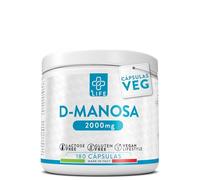 D Manosa 2000mg PiùLife, 180 Cápsulas Vegetales, 3 Al Día | Suplemento D-Mannose Cistitis y Vías Urinarias, Sustituto del Arándano Rojo, Bienestar Diario Femenino, Dosis Alta