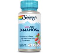 D-manosa con cranactina, arándano y vitamina C, 60 cápsulas veganas, no tabletas, suplemento de manosa D, sin OMG y verificado en laboratorio. Solaray