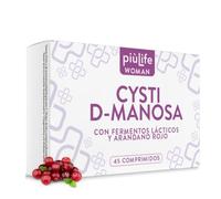D Manosa Y Arandano Rojo Cistitis PiùLife, 45 Comprimidos | 2000mg Por Dosis, Con Cranberry Y Fermentos Lácteos, Bienestar Urinario Y Salud Intima Femenina, Sin Gluten Y Sin Lactosa