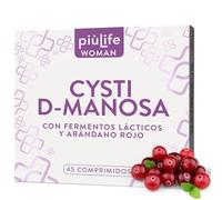D Manosa Y Arandano Rojo Cistitis PiùLife, 45 Comprimidos, Suplemento D Manosa 2000 mg Con Cranberry Y Fermentos Lácteos, Suplemento Bienestar Urinario Y Salud Intima Femenina