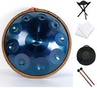 D Minor - Juego de percusión de tambor de lengua de acero de 22 notas, perfecto para yoga/meditación, incluye bolsa, mazos, soporte, tela, relájate y relájate con experiencia musical Zen Education