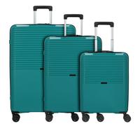 d&n Travel Line 4000 Juego de maletas de 4 ruedas 3pcs. azul petróleo
