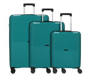 d&n Travel Line 4000 Juego de maletas de 4 ruedas 3pcs. azul petróleo