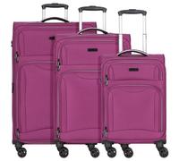 d&n Travel Line 9204 4 ruedas Set de maletas 3 piezas Con fuelle expandible púrpura