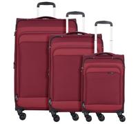 d&n Travel Line 9504 4 ruedas Juego de maletas 3 piezas con pliegue de expansión rojo