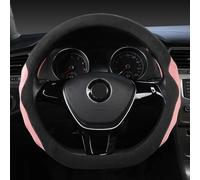 D/O Forma 36cm Gamuza Vaca Protector para Volante De Coche para Toyota Aqua Prius Accesorios para Automóviles(Pink D Shape)