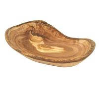 D, O.M. - Cuenco ovalado rústico (14-19 cm, madera de olivo)