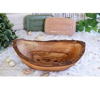 D.O.M.® Jabonera rústica de madera de olivo en 4 modelos 14-16 cm, Soporte Jabon, Jaboneras para Pastillas de Jabon