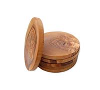 D.O.M. - Salvamanteles redondo (diámetro aprox. 12 cm, madera de olivo)