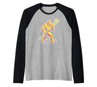 D-Pole Long Stick Bigfoot Lacrosse Player Sasquatch LAX Camiseta Manga Raglan