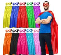 D.Q.Z Capas y máscaras de superhéroes a granel para adultos, mujeres y hombres, disfraces de superhéroe para Halloween, fiesta de cumpleaños, paquete de 10