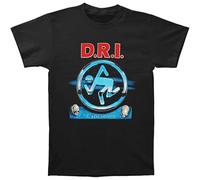 D.R.I. Crossover Print Unisex T-Shirts Men tee Cotton Tops Black Shirt M
