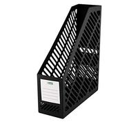 D.RECT 007220- Revistero A4, Organizador de plástico, ancho: 90mm, para guardar documentos, cuadernos, color negro