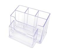 D.RECT 0080 | Organizador De Escritorio Transparente | Porta Lapices, Organizador Multifunción, Transparente, Organizador Transparente, Cristalino