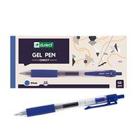 D.RECT 0907 12 unidades | bolígrafos de gel de tinta | bolígrafos de gel punta fina | agarre de goma azul