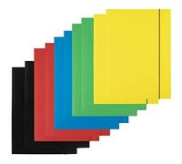 D.RECT 10 Piezas (2 Piezas por Color 5 x 2) Funda de Cartón | Funda de Borrador | Funda Elástica para DIN A4 | 3 Solapas, 300 g, Colores Surtidos