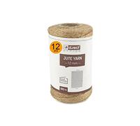 D.RECT 100 m de Cuerda de Yute - Paquete de 12 Unidades | Cuerda de Yute marrón Natural | Cordón de Embalaje de Regalo para Manualidades | Cordón Decorativo | 1,2 mm de Grosor | para: Embalaje,