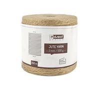 D.RECT 110727 Cuerda de Yute | 2mm, 250m | Natural Yute Twine | para Fotos, Regalos, Manualidades, Cuerda de jardinería Bricolaje