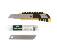 D.RECT 2048 - Cúter con guía de metal (hoja de 18 mm, mango de goma, 10 unidades)