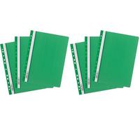 D.RECT 25 carpetas A4 con perforaciones de plástico con tapa frontal transparente, carpeta de plástico de lámina de polipropileno, perforada, color verde (Paquete de 2)