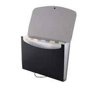 D.RECT 5566 Carpeta con bolsillos A4 | Organizador portátil para archivos y documentos, correa elástica redonda con cierre de botón, para el hogar, escuela, trabajo y viajes | 6 bolsillos | Negro