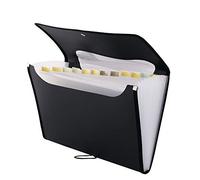 D.RECT 5590 Carpeta de archivos extensible A4, Acordeón Carpeta Clasificadora de documentos con 12 Compartimentos, Carpeta de Acordeon, color negro