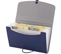 D.RECT 5888 - Carpeta archivadora expandible, 12 compartimentos para recibos, archivos, facturas, A6, color azul