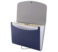 D.RECT 5888 Organizador de Archivos Expandible de 12 Compartimentos | Clasificador de Acordeón de Escritorio | Organizador de Escritorio Extensibl | Tamaño A4 | Azul