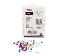 D.RECT Alfileres de Costura 250 Piezas de 37 mm - Cabeza de Colores - Alfileres de Acero Inoxidable para Tela, Corcho, Manualidades y Oficina