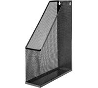 D.RECT Archivador de pie A4 de malla metálica, archivador hasta C4, ojales para montaje en pared, bandeja para documentos, 7,3 x 25 x 31,6 cm, color negro