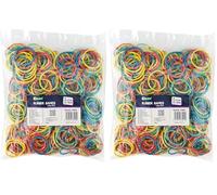 D.RECT Banda Elástica 1.5x1.5mm 1/2 Circunferencia 40mm | Bandas Elásticas para el Hogar, el Trabajo, la Oficina | Reutilizable, Duradero | Bolsa Estable de 100 g | Colores Mezclados (Paquete de 2)
