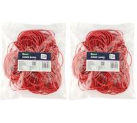 D.RECT Banda Elástica 1.5x1.5mm 1/2 Circunferencia 80mm | Bandas Elásticas para el Hogar, el Trabajo, la Oficina | Reutilizable, Duradero | Bolsa Estable de 100 g | Rojo (Paquete de 2)