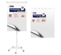 D.RECT Bloc de Papel para Flipchart 650×1000 mm - Pack de 2 Bloques, 100 Hojas - 80 g/m² Superficie Lisa - Papel Profesional para Presentaciones