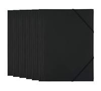 D.RECT Carpeta A4 Negro con Goma Pack 6 Unidades Plástico Resistente Documentos