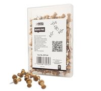 D.RECT Chinchetas de Madera 100 Piezas - Reutilizables para Corcho, Fotos, Mapas, Oficina y Hogar