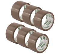 D.RECT Cinta Adhesiva Universal para Embalar Paquetes y Cajas de Envío, Marrón, 50m x 48 mm, Paquete de 6 Rollos