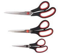 D.RECT Conjunto de 3 Tijeras Kit 160mm/210mm/250mm "SG-MIX" - Tijera para Papel, Costura, Oficina - Mango Suave y Cómodo - Tijeras Escolares, de Acero Inoxidable