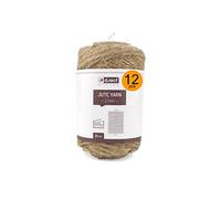 D.RECT Cuerda de Yute de 25 m, 12 Unidades, cordón de Yute marrón Natural, cordón de Regalo, Cuerda Decorativa, 2 mm de Grosor, para: Embalaje, Manualidades, floristería, decoración