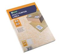 D.RECT Etiquetas adhesivas universales (210 x 297 mm en DIN A4), imprimibles, 100 hojas/paquete 1 etiqueta/hoja, 100 unidades, color blanco