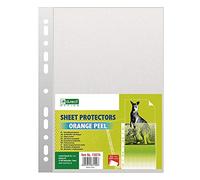 D.RECT, Fundas Multitaladro, 50 Micras, Tamaño A4, Polipropileno Granulado, Piel Naranja, Pack de 100 Unidades, Perforadas Transparentes, Bolsillos de Polipropileno (5907814631428)